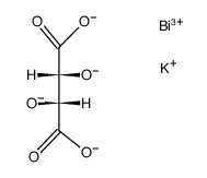 Lg-tartaric acid , potassium-salt of/the/ di-μ-Lg-tartrato(4-)-dibismuth (III)-oic acid Structure