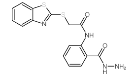 2-benzothiazol-2-ylsulfanyl-N-[2-(hydrazinecarbonyl)phenyl]acetamide结构式