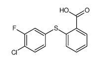 2-(4-chloro-3-fluorophenyl)sulfanylbenzoic acid结构式