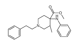 顺式-(+)-3-甲基-4-(苯氨基)-1-(2-苯基乙基)-4-哌啶甲酸甲酯结构式