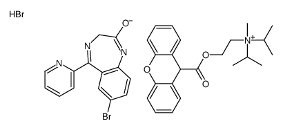 7-bromo-5-pyridin-2-yl-1,3-dihydro-1,4-benzodiazepin-2-one,methyl-di(propan-2-yl)-[2-(9H-xanthene-9-carbonyloxy)ethyl]azanium,bromide Structure