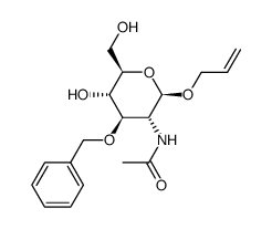 烯丙基2-(乙酰氨基)-2-脱氧-3-O-苄基-β-D-吡喃葡萄糖苷结构式
