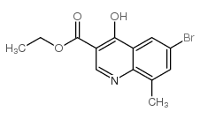 6-溴-4-羟基-8-甲基喹啉-3-羧酸乙酯结构式