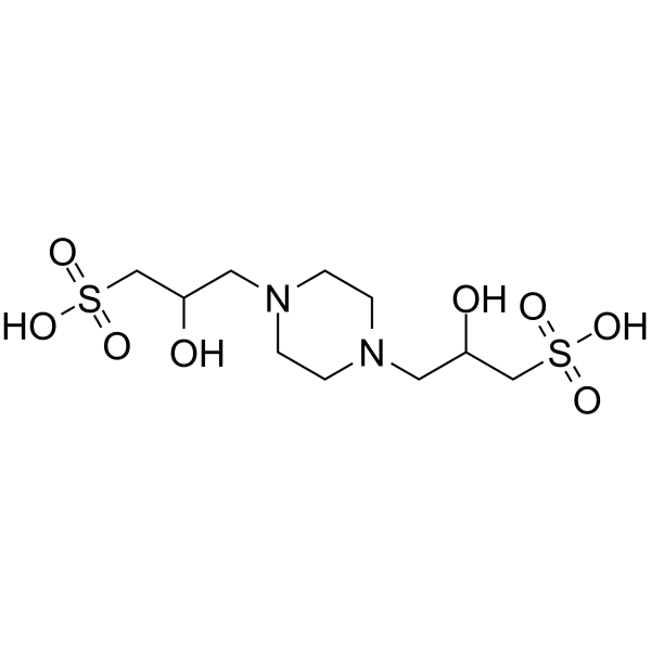 Piperazine-1,4-bis(2-hydroxypropanesulfonic acid) dihydrate Structure