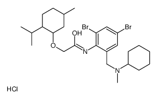 Acetamide, N-(2,4-dibromo-6-((cyclohexylmethylamino)methyl)phenyl)-2-( (5-methyl-2-(1-methylethyl)cyclohexyl)oxy)-, monohydrochloride Structure