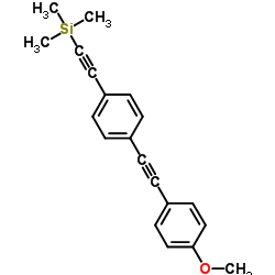 ((4-((4-甲氧基苯基)乙炔)苯基)乙炔)三甲基硅烷结构式