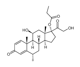 11β,21-dihydroxy-6α-methyl-17α-propionyloxy-1,4-pregnadiene-3,20-dione Structure