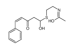 N-[2-(1-hydroxy-3-oxo-5-phenylpent-4-enyl)sulfanylethyl]acetamide结构式