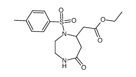Ethyl 2-(7-oxo-4-tosyl-1,4-diazepan-5-yl)acetate结构式