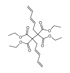 2,3-Bis-ethoxycarbonyl-2,3-bis-((E)-penta-2,4-dienyl)-succinic acid diethyl ester结构式