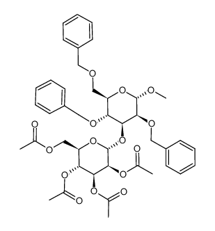 methyl 2,4,6-tri-O-benzyl-3-O-(2,3,4,6-tetra-O-acetyl-α-D-mannopyranosyl)-α-D-mannopyranoside结构式