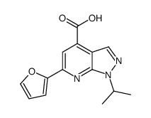 6-(2-呋喃基)-1-异丙基-1h-吡唑并[3,4-b]吡啶-4-羧酸结构式