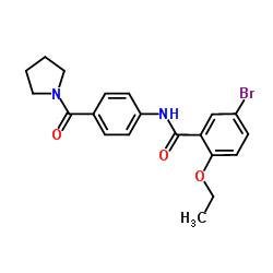 5-Bromo-2-ethoxy-N-[4-(1-pyrrolidinylcarbonyl)phenyl]benzamide Structure