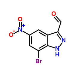 7-溴-5-硝基-1H-吲唑-3-羧醛结构式