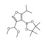 3-(Dimethoxymethyl)-5-isopropyl-4-(4,4,5,5-tetramethyl-1,3,2-dioxaborolan-2-yl)isoxazole Structure