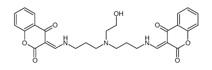 N,N'-Bis-<(2,4-dioxochroman-3-yliden)-methylen>-1,7-diamino-4-(2-hydroxyethyl)-4-aza-heptan结构式