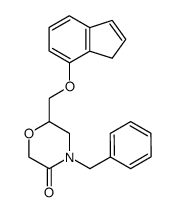 4-benzyl-6-(3H-inden-4-yloxymethyl)-morpholin-3-one结构式