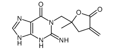 2-amino-1-[(2-methyl-4-methylidene-5-oxooxolan-2-yl)methyl]-7H-purin-6-one结构式