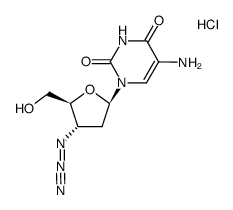 3'-azido-2',3'-dideoxy-5-aminouridine hydrochloride结构式