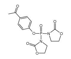 4-acetylphenyl bis(2-oxo-3-oxazolidinyl)phosphoramide结构式