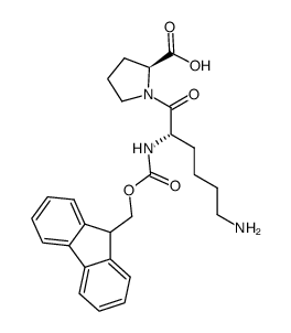 (((9H-fluoren-9-yl)methoxy)carbonyl)-L-lysyl-L-proline结构式