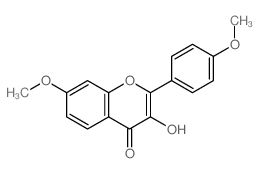 4H-1-Benzopyran-4-one,3-hydroxy-7-methoxy-2-(4-methoxyphenyl)-结构式