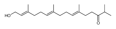 (6E,10E,14E)-16-Hydroxy-2,6,10,14-tetramethyl-hexadeca-6,10,14-trien-3-one结构式