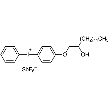 4-((2-羟基十四烷基)苯基)碘代六氟锑酸盐结构式