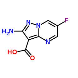 2-amino-6-fluoropyrazolo[1,5-a]pyrimidine-3-carboxylic acid Structure