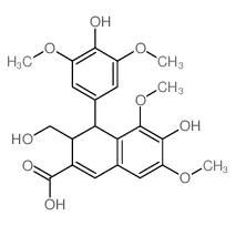 6-hydroxy-4-(4-hydroxy-3,5-dimethoxy-phenyl)-3-(hydroxymethyl)-5,7-dimethoxy-3,4-dihydronaphthalene-2-carboxylic acid结构式