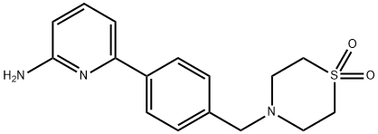 4-(4-(6-氨基吡啶-2-)苄基) 1,1-二氧代硫代吗啉结构式