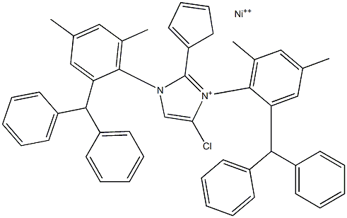 氯(环戊二烯基){1,3-双[2-(二苯甲基)-4,6-二甲基苯基] 1H-咪唑}}镍(II)结构式