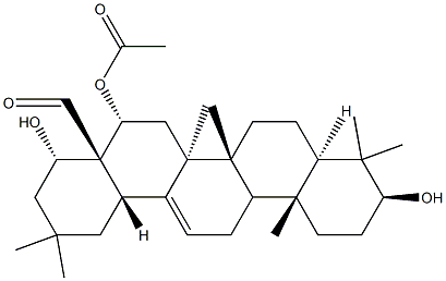 16α-Acetyloxy-3β,22α-dihydroxyolean-12-en-28-al结构式
