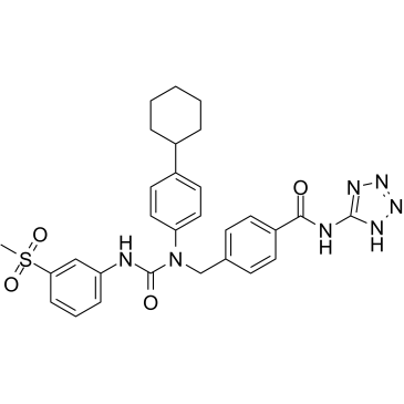 NNC 0640,胰高血糖素和GLP-1受体的负变构调节剂结构式