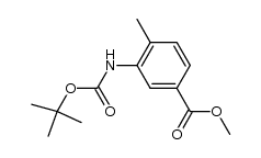 methyl 3-[(tert-butyloxycarbonyl)amino]-4-methylbenzoate结构式