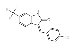 3-[(4-chlorophenyl)methylidene]-6-(trifluoromethyl)-1H-indol-2-one结构式