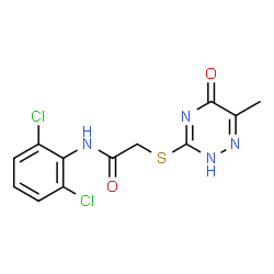 N-(2,6-dichlorophenyl)-2-[(6-methyl-5-oxo-4,5-dihydro-1,2,4-triazin-3-yl)sulfanyl]acetamide结构式