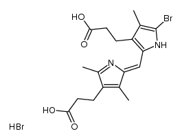 [5-bromo-3-(2-carboxy-ethyl)-4-methyl-pyrrol-2-yl]-[4-(2-carboxy-ethyl)-3,5-dimethyl-pyrrol-2-ylidene]-methane, hydrobromide结构式