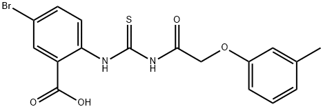 5-bromo-2-[[[[(3-methylphenoxy)acetyl]amino]thioxomethyl]amino]-benzoic acid结构式