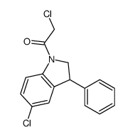 2-chloro-1-(5-chloro-3-phenyl-2,3-dihydroindol-1-yl)ethanone结构式