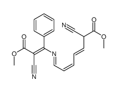 2,10-Dicyano-3-phenyl-4-azaundeca-2,4,6,8-tetrenedioic acid dimethyl ester结构式