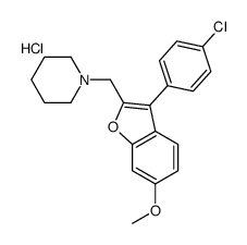 1-[[3-(4-chlorophenyl)-6-methoxy-1-benzofuran-2-yl]methyl]piperidine,hydrochloride结构式