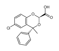 Acide (chloro-6 methyl-4 phenyl-4 (4H) benzodioxine-(1,3)) carboxyliqu e-2 cis [French]结构式