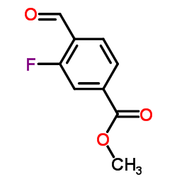 3-氟-4-甲酰基苯甲酸甲酯结构式