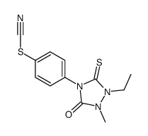 [4-(1-ethyl-2-methyl-3-oxo-5-sulfanylidene-1,2,4-triazolidin-4-yl)phenyl] thiocyanate Structure