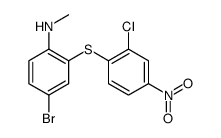 4-bromo-2-(2-chloro-4-nitrophenyl)sulfanyl-N-methylaniline结构式