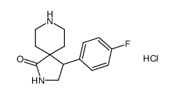 rac-4-(4-fluoro-phenyl)-2,8-diaza-spiro[4.5]decan-1-one hydrochloride Structure