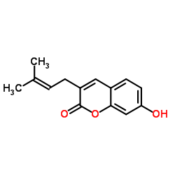 7-羟基-3-异戊烯基香豆素结构式