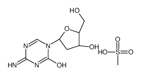 4-amino-1-[(2R,4S,5R)-4-hydroxy-5-(hydroxymethyl)oxolan-2-yl]-1,3,5-triazin-2-one,methanesulfonic acid Structure