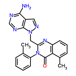 2-[(4-氨基-1H-吡唑并[3,4-d]嘧啶-1-基)甲基]-5-甲基-3-(2-甲基苯基)-4(3H)-喹唑啉酮结构式